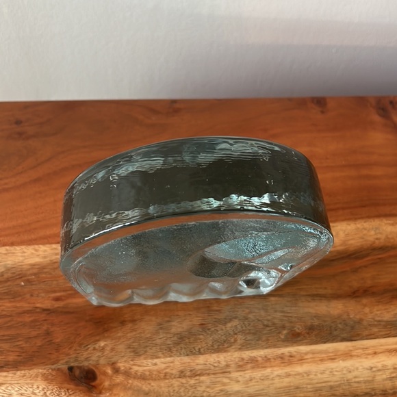 Vintage Blenko Joel Myers Heavy Clear Art Glass Single Elephant Bookend. - Picture 2 of 14